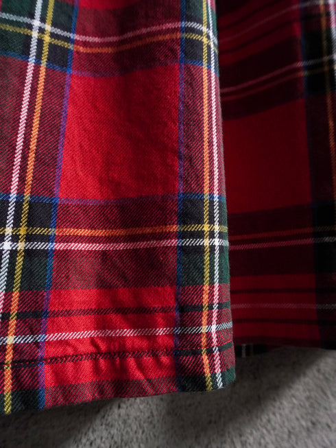<販売開始 9月19日 金曜日 21:00 〜> INDIGO Tartan Apron Dress / Red・Blue